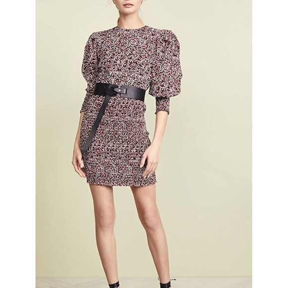 TABBY Floral Smocked Puffed Long Sleeve Dress - Picture 3 of 14